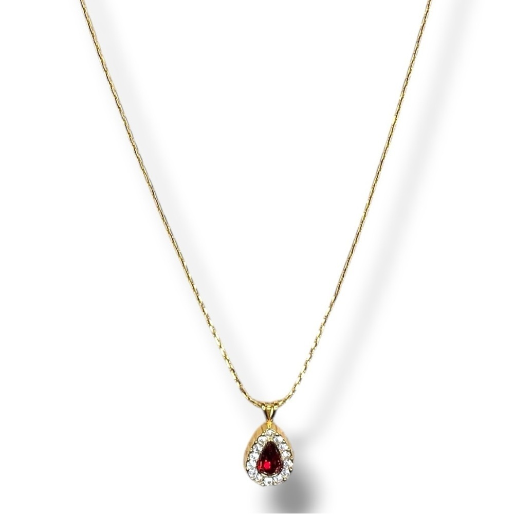 Vintage Avon Pendant Red
Gold Teardrop 18" Length Retro
Gift